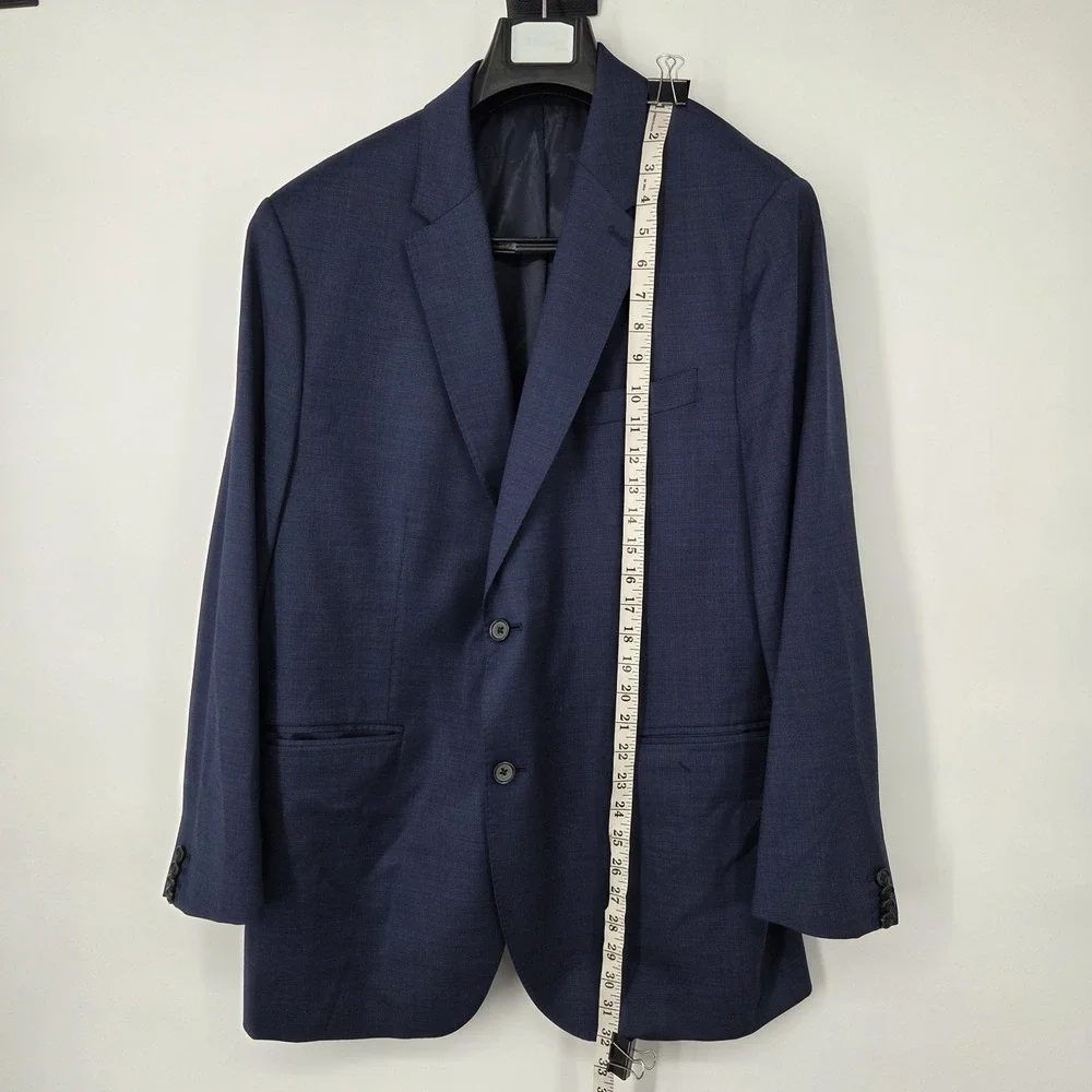 Banana Republic Reda Flexo Blazer Sport Coat Men 46R Tailored Slim Blue Nailhead